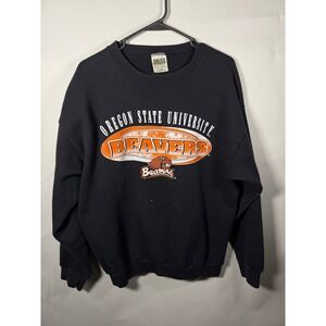 Oregon State University Beavers Black‎ Tultex Crewneck Sweatshirt Mens Large